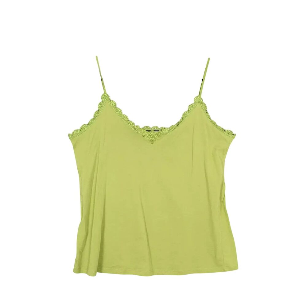 ELEMENTZ Green Lace Trim Y2K Style Camisole Coquette Fairy Grunge Cami SIZE XL